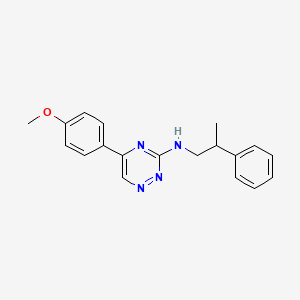 5-(4-methoxyphenyl)-N-(2-phenylpropyl)-1,2,4-triazin-3-amine