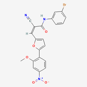 N-(3-bromophenyl)-2-cyano-3-[5-(2-methoxy-4-nitrophenyl)-2-furyl]acrylamide