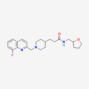 3-{1-[(8-fluoro-2-quinolinyl)methyl]-4-piperidinyl}-N-(tetrahydro-2-furanylmethyl)propanamide