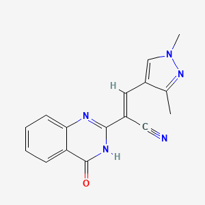 (E)-2-(1,3-DIMETHYL-1H-PYRAZOL-4-YL)-1-(4-OXO-3,4-DIHYDRO-2-QUINAZOLINYL)-1-ETHENYL CYANIDE