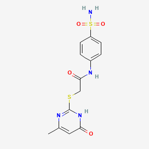 molecular formula C13H14N4O4S2 B6091025 2-[(4-methyl-6-oxo-1,6-dihydropyrimidin-2-yl)sulfanyl]-N-(4-sulfamoylphenyl)acetamide 