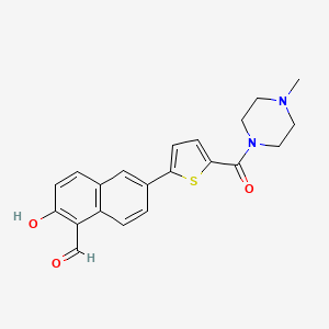 molecular formula C21H20N2O3S B609115 2-Hydroxy-6-(5-(4-methylpiperazine-1-carbonyl)thiophen-2-yl)-1-naphthaldehyde CAS No. 1093119-54-0