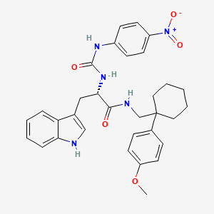 molecular formula C32H35N5O5 B609121 (S)-3-(1H-indol-3-yl)-N-((1-(4-methoxyphenyl)cyclohexyl)methyl)-2-(3-(4-nitrophenyl)ureido)propanamide CAS No. 1422269-30-4