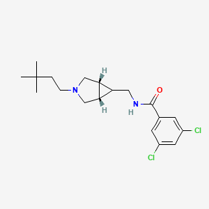 molecular formula C19H26Cl2N2O B609127 3,5-dichloro-N-[[(1R,5S)-3-(3,3-dimethylbutyl)-3-azabicyclo[3.1.0]hexan-6-yl]methyl]benzamide CAS No. 1346233-68-8