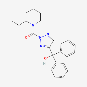molecular formula C23H26N4O2 B609129 (2-乙基-1-哌啶基)[4-(羟基二苯甲基)-2H-1,2,3-三唑-2-基]-甲酮 CAS No. 2055172-43-3
