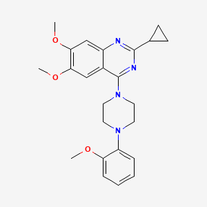 molecular formula C24H28N4O3 B609140 2-环丙基-6,7-二甲氧基-4-(4-(2-甲氧基苯基)哌嗪-1-基)喹唑啉 CAS No. 1448895-09-7
