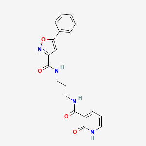 molecular formula C19H18N4O4 B609143 N-(3-(2-羟基烟酰胺)丙基)-5-苯基异恶唑-3-甲酰胺 CAS No. 1883510-31-3
