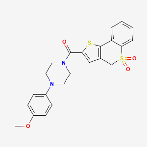 molecular formula C23H24N2O4S2 B609148 1-[(5,5-二氧化-4H-噻吩并[3,2-c]噻吩-2-基)羰基]-4-(4-甲氧基苯基)哌嗪 CAS No. 890819-86-0