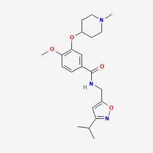 molecular formula C21H29N3O4 B609150 N-((3-异丙基异恶唑-5-基)甲基)-4-甲氧基-3-((1-甲基哌啶-4-基)氧基)苯甲酰胺 CAS No. 1649450-12-3