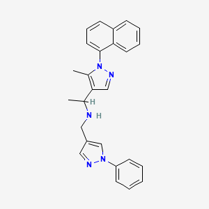 1-[5-methyl-1-(1-naphthyl)-1H-pyrazol-4-yl]-N-[(1-phenyl-1H-pyrazol-4-yl)methyl]ethanamine