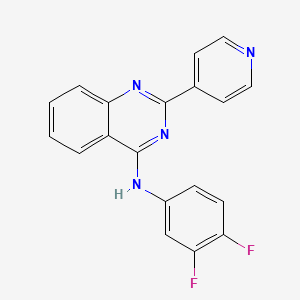 molecular formula C23H15ClF2N2O2 B609157 N-(3,4-difluorophenyl)-2-pyridin-4-ylquinazolin-4-amine CAS No. 381168-77-0