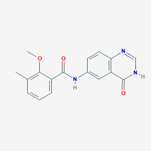 molecular formula C17H15N3O3 B6091608 2-methoxy-3-methyl-N-(4-oxo-3,4-dihydro-6-quinazolinyl)benzamide 