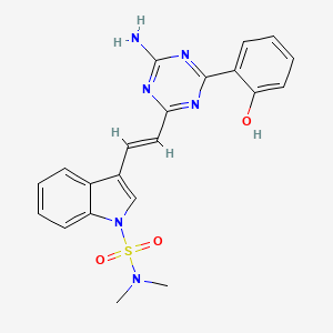 3-{2-[4-AMINO-6-(2-HYDROXYPHENYL)-1,3,5-TRIAZIN-2-YL]VINYL}-N~1~,N~1~-DIMETHYL-1H-INDOLE-1-SULFONAMIDE