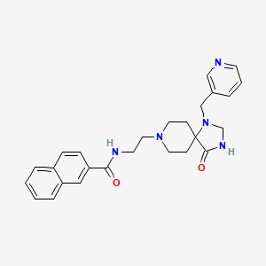 molecular formula C26H29N5O2 B609165 N-(2-(4-oxo-1-(pyridine-3-ylmethyl)-1,3,8-triazaspiro[4.5]decan-8-yl)ethyl)2-naphthamide CAS No. 1638957-17-1