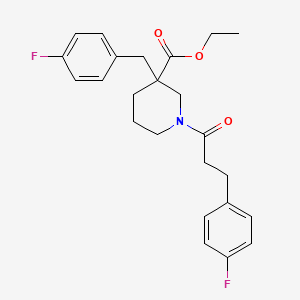 ethyl 3-(4-fluorobenzyl)-1-[3-(4-fluorophenyl)propanoyl]-3-piperidinecarboxylate