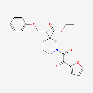 ethyl 1-[2-furyl(oxo)acetyl]-3-(2-phenoxyethyl)-3-piperidinecarboxylate