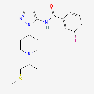 3-fluoro-N-(1-{1-[1-methyl-2-(methylthio)ethyl]-4-piperidinyl}-1H-pyrazol-5-yl)benzamide