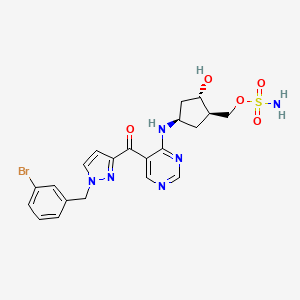 molecular formula C21H23BrN6O5S B609176 {(1R,2S,4R)-4-[(5-{[1-(3-Bromobenzyl)-1H-pyrazol-3-yl]carbonyl}pyrimidin-4-yl)amino]-2-hydroxycyclopentyl}methyl sulfamate CAS No. 1644342-14-2