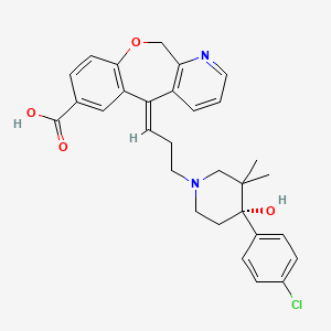 molecular formula C32H39ClN2O3 B609180 (S)-5-(3-(4-(4-Chlorophenyl)-4-hydroxy-3,3-dimethylpiperidin-1-yl)propylidene)-5,11-dihydrobenzo[6,7]oxepino[3,4-b]pyridine-7-carboxylic acid CAS No. 1010731-97-1