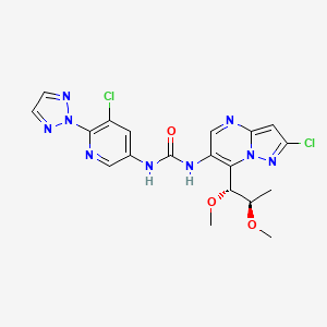 molecular formula C19H19Cl2N9O3 B609185 MLT-748 CAS No. 1832578-30-9
