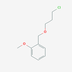 molecular formula C11H15ClO2 B060920 1-(3-Chloro-propoxymethyl)-2-methoxy-benzene CAS No. 188875-36-7