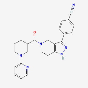 4-[5-(1-Pyridin-2-ylpiperidine-3-carbonyl)-1,4,6,7-tetrahydropyrazolo[4,3-c]pyridin-3-yl]benzonitrile