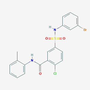 molecular formula C20H16BrClN2O3S B6092185 5-[(3-bromophenyl)sulfamoyl]-2-chloro-N-(2-methylphenyl)benzamide 