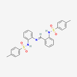molecular formula C27H25N3O4S2 B609226 4-甲基-N-[2-[[2-[(4-甲基苯基)磺酰胺基]苯基]亚氨基甲基]苯基]苯磺酰胺 CAS No. 219832-49-2