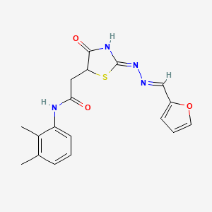 N-(2,3-dimethylphenyl)-2-[(2Z)-2-[(E)-furan-2-ylmethylidenehydrazinylidene]-4-oxo-1,3-thiazolidin-5-yl]acetamide