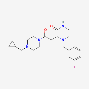 3-{2-[4-(cyclopropylmethyl)-1-piperazinyl]-2-oxoethyl}-4-(3-fluorobenzyl)-2-piperazinone