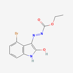 ethyl 2-(4-bromo-2-oxo-1,2-dihydro-3H-indol-3-ylidene)hydrazinecarboxylate