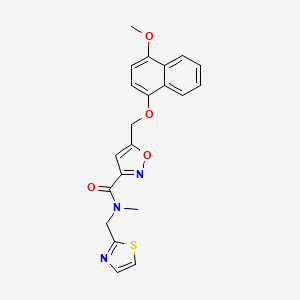 5-{[(4-methoxy-1-naphthyl)oxy]methyl}-N-methyl-N-(1,3-thiazol-2-ylmethyl)-3-isoxazolecarboxamide