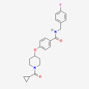 4-[1-(cyclopropanecarbonyl)piperidin-4-yl]oxy-N-[(4-fluorophenyl)methyl]benzamide