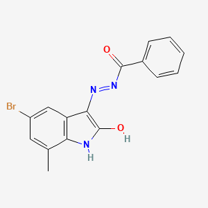 N'-(5-bromo-7-methyl-2-oxo-1,2-dihydro-3H-indol-3-ylidene)benzohydrazide