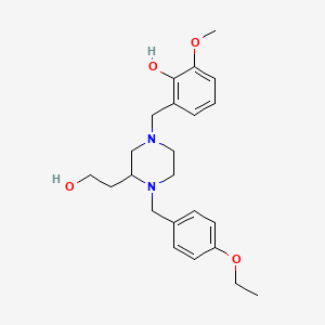 2-{[4-(4-ethoxybenzyl)-3-(2-hydroxyethyl)-1-piperazinyl]methyl}-6-methoxyphenol