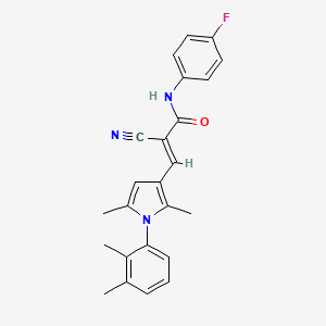 (E)-2-cyano-3-[1-(2,3-dimethylphenyl)-2,5-dimethylpyrrol-3-yl]-N-(4-fluorophenyl)prop-2-enamide