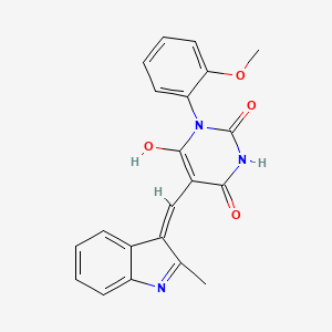 1-(2-methoxyphenyl)-5-[(2-methyl-1H-indol-3-yl)methylene]-2,4,6(1H,3H,5H)-pyrimidinetrione