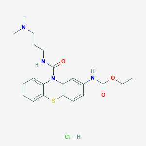 molecular formula C21H27ClN4O3S B6092476 ethyl N-[10-[3-(dimethylamino)propylcarbamoyl]phenothiazin-2-yl]carbamate;hydrochloride 