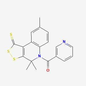 4,4,8-TRIMETHYL-5-(PYRIDINE-3-CARBONYL)-1H,4H,5H-[1,2]DITHIOLO[3,4-C]QUINOLINE-1-THIONE