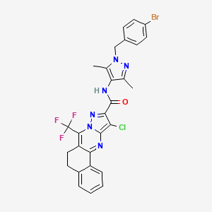 N-[1-(4-bromobenzyl)-3,5-dimethyl-1H-pyrazol-4-yl]-11-chloro-7-(trifluoromethyl)-5,6-dihydrobenzo[h]pyrazolo[5,1-b]quinazoline-10-carboxamide