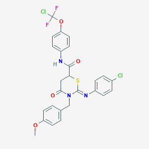 (2Z)-N-[4-(CHLORODIFLUOROMETHOXY)PHENYL]-2-[(4-CHLOROPHENYL)IMINO]-3-[(4-METHOXYPHENYL)METHYL]-4-OXO-1,3-THIAZINANE-6-CARBOXAMIDE