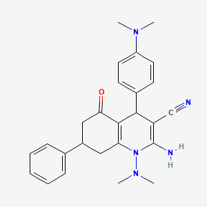 2-amino-1-(dimethylamino)-4-[4-(dimethylamino)phenyl]-5-oxo-7-phenyl-1,4,5,6,7,8-hexahydroquinoline-3-carbonitrile