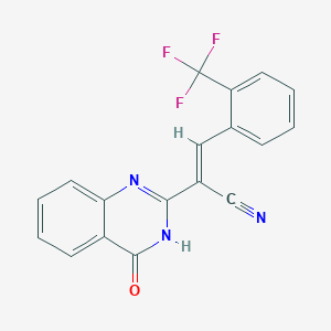 (2E)-2-(4-oxo-3,4-dihydroquinazolin-2-yl)-3-[2-(trifluoromethyl)phenyl]prop-2-enenitrile