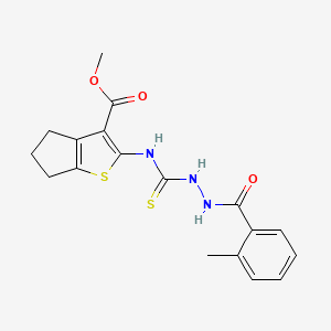 methyl 2-({[2-(2-methylbenzoyl)hydrazino]carbonothioyl}amino)-5,6-dihydro-4H-cyclopenta[b]thiophene-3-carboxylate