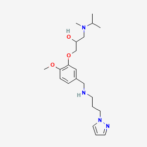 1-[2-methoxy-5-[(3-pyrazol-1-ylpropylamino)methyl]phenoxy]-3-[methyl(propan-2-yl)amino]propan-2-ol