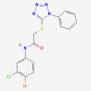 N-(4-bromo-3-chlorophenyl)-2-[(1-phenyl-1H-tetrazol-5-yl)sulfanyl]acetamide