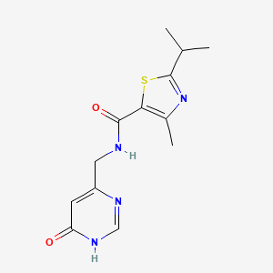 2-isopropyl-4-methyl-N-[(6-oxo-1,6-dihydropyrimidin-4-yl)methyl]-1,3-thiazole-5-carboxamide