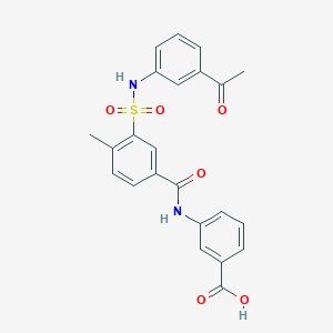 3-[[3-[(3-Acetylphenyl)sulfamoyl]-4-methylbenzoyl]amino]benzoic acid