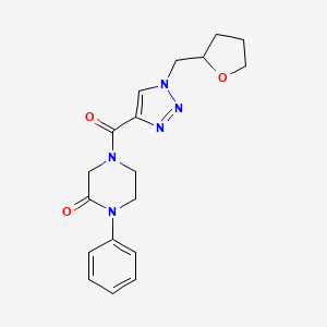 1-phenyl-4-{[1-(tetrahydro-2-furanylmethyl)-1H-1,2,3-triazol-4-yl]carbonyl}-2-piperazinone