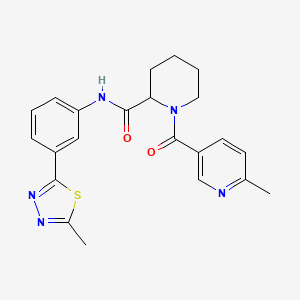 1-[(6-methyl-3-pyridinyl)carbonyl]-N-[3-(5-methyl-1,3,4-thiadiazol-2-yl)phenyl]-2-piperidinecarboxamide